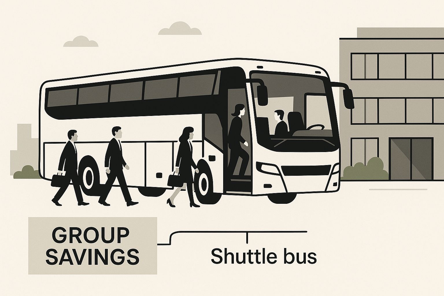 Infographic about group transportation services