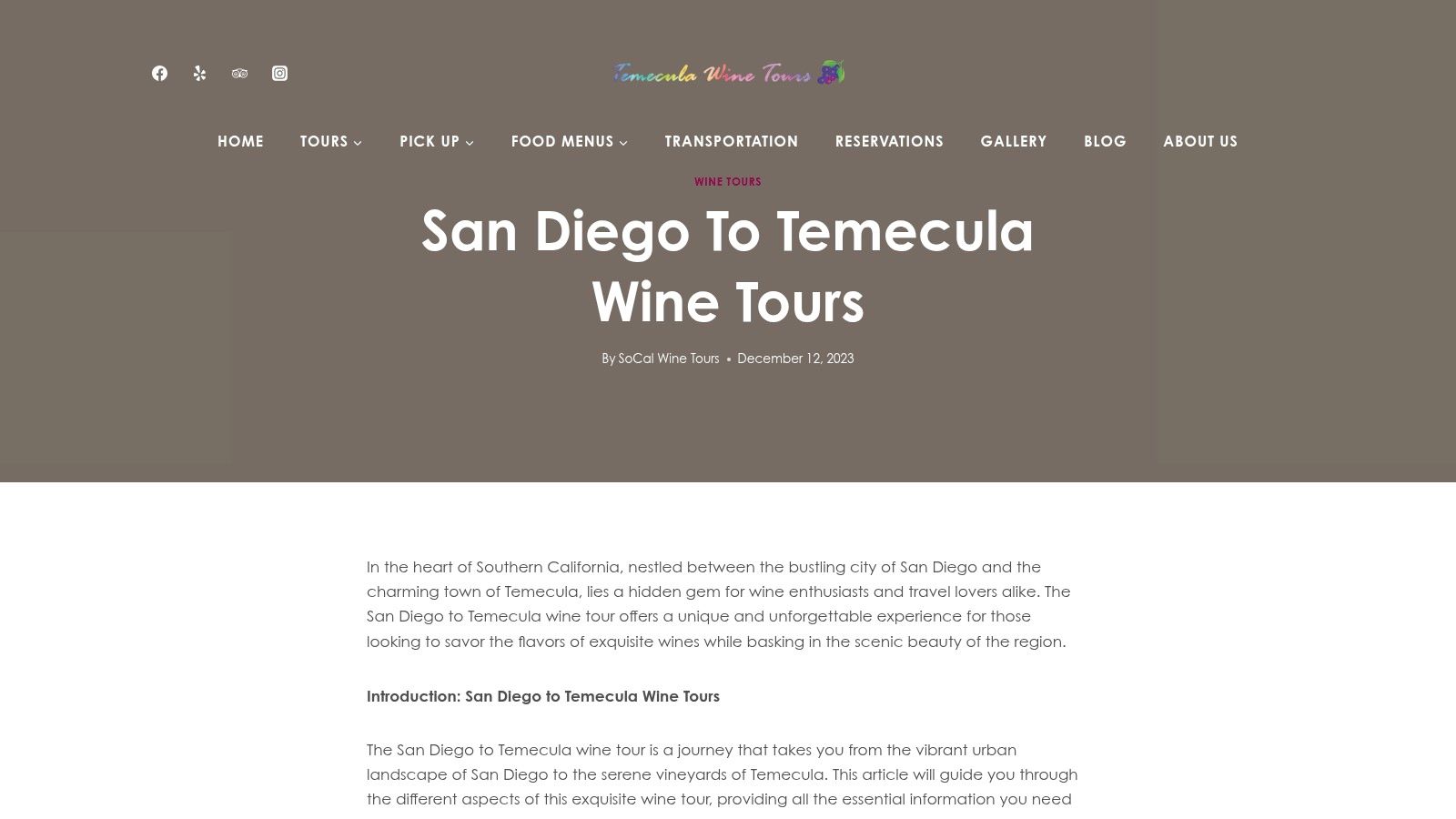 SoCal Wine Tours