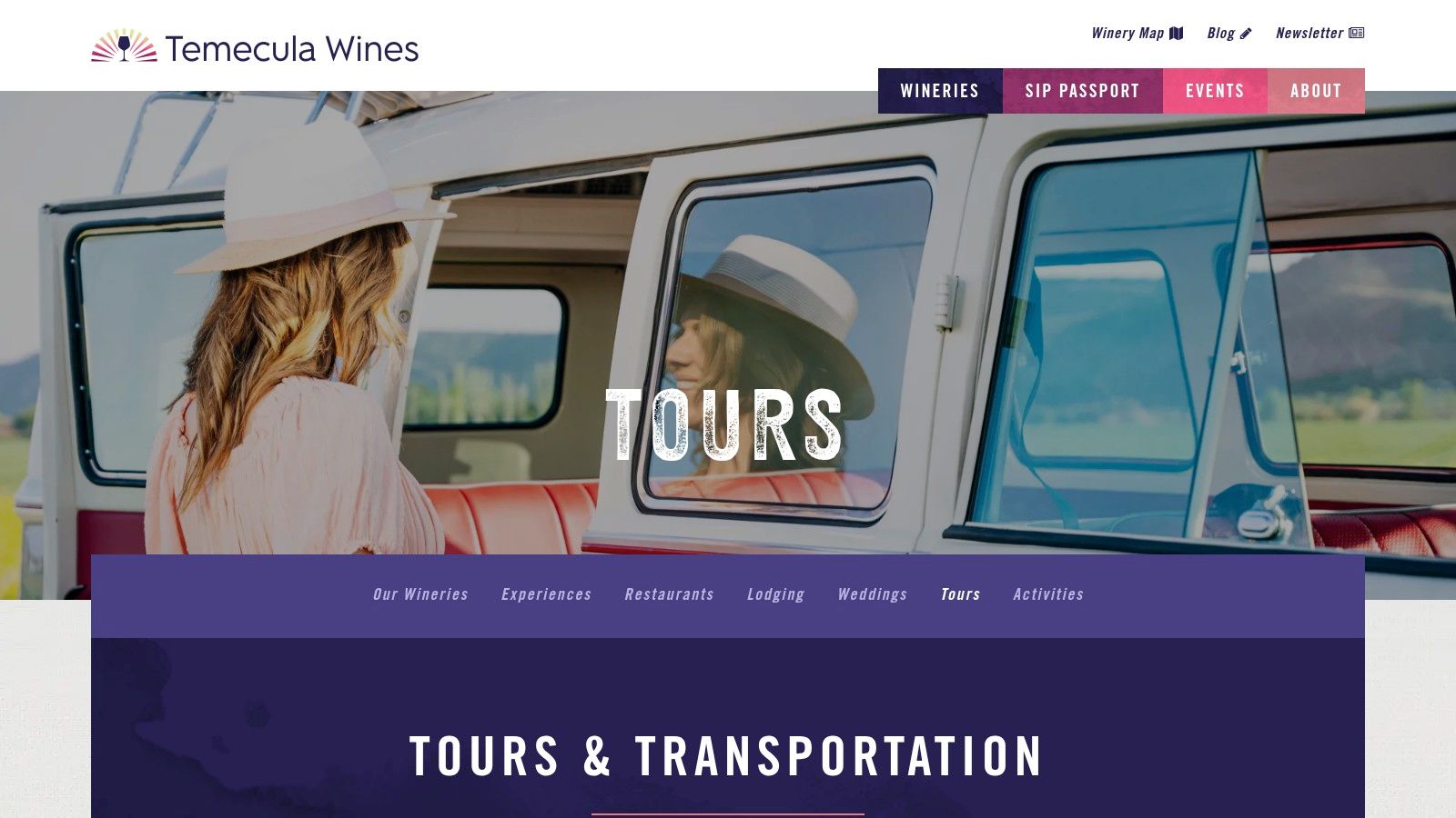 Temecula Valley Winegrowers Association – Tours & Transportation Directory