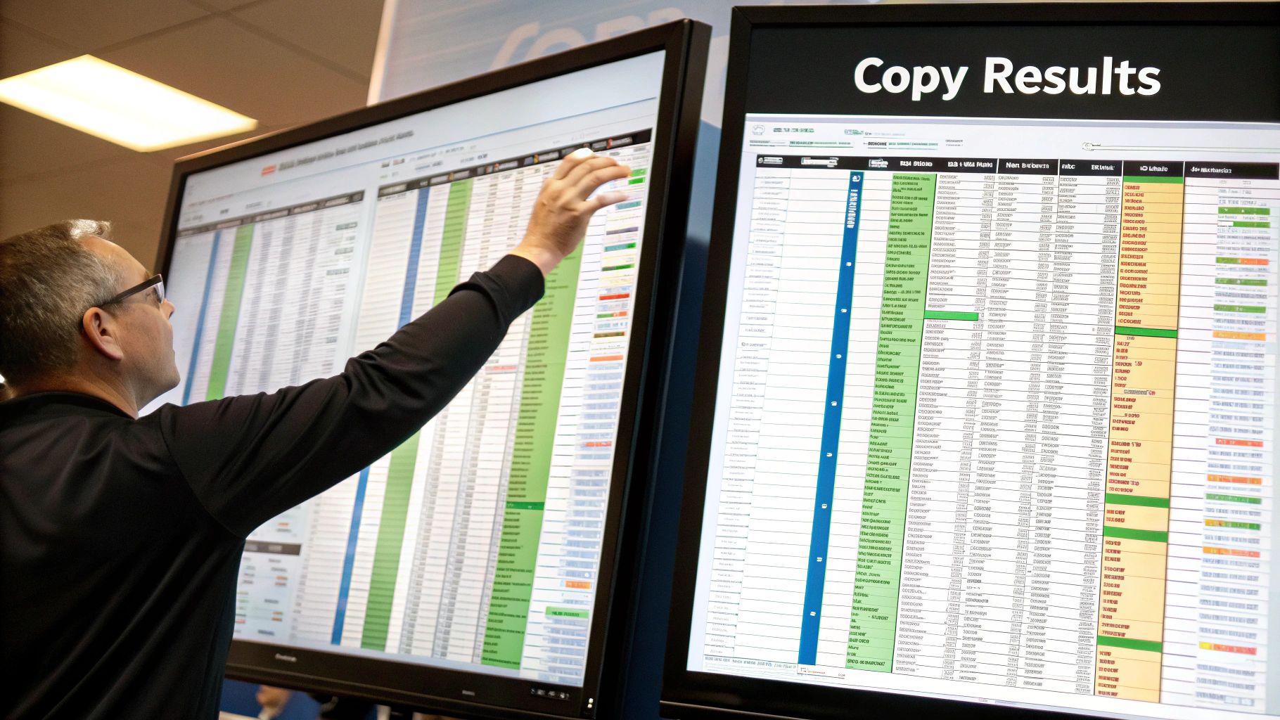 A conceptual image representing data cleaning and extraction with Excel charts and filters.