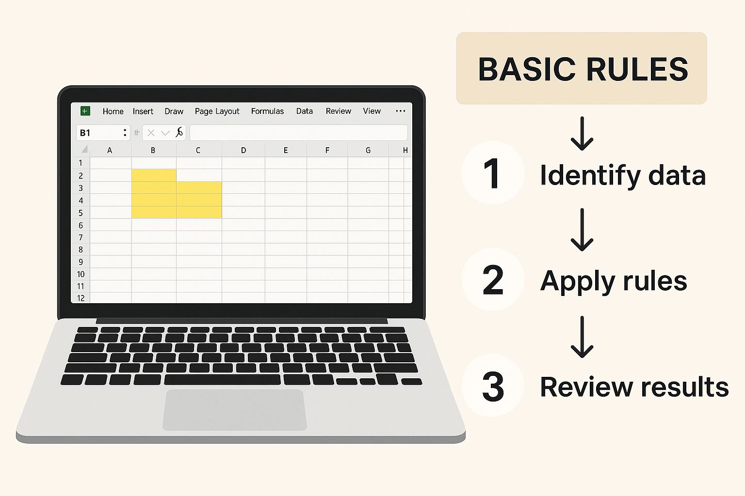 Infographic about how to use data validation excel