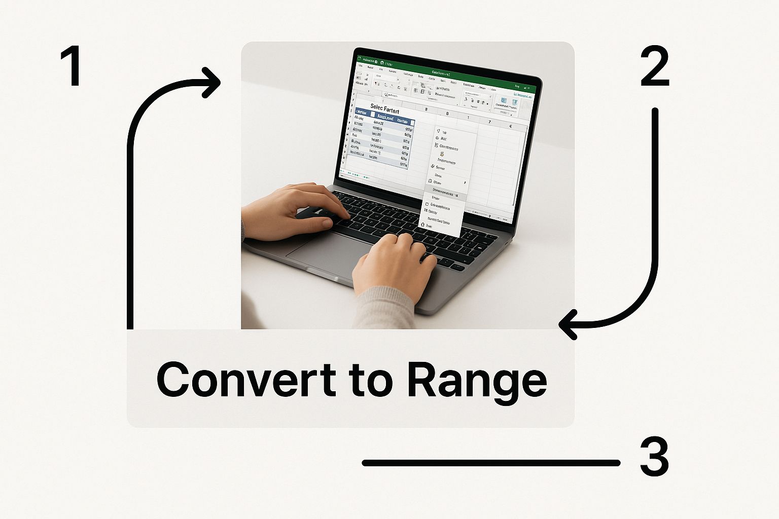 Infographic about convert table to range