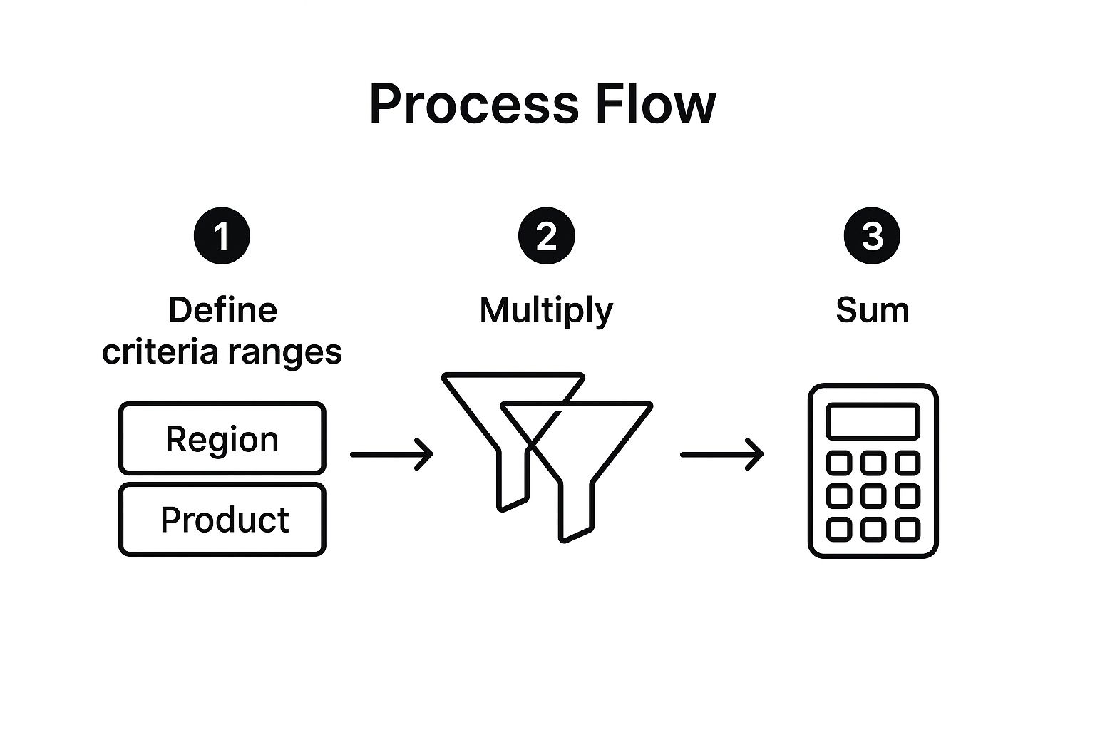 Infographic showing key data about SUM with Multiple Criteria Using Array Formulas
