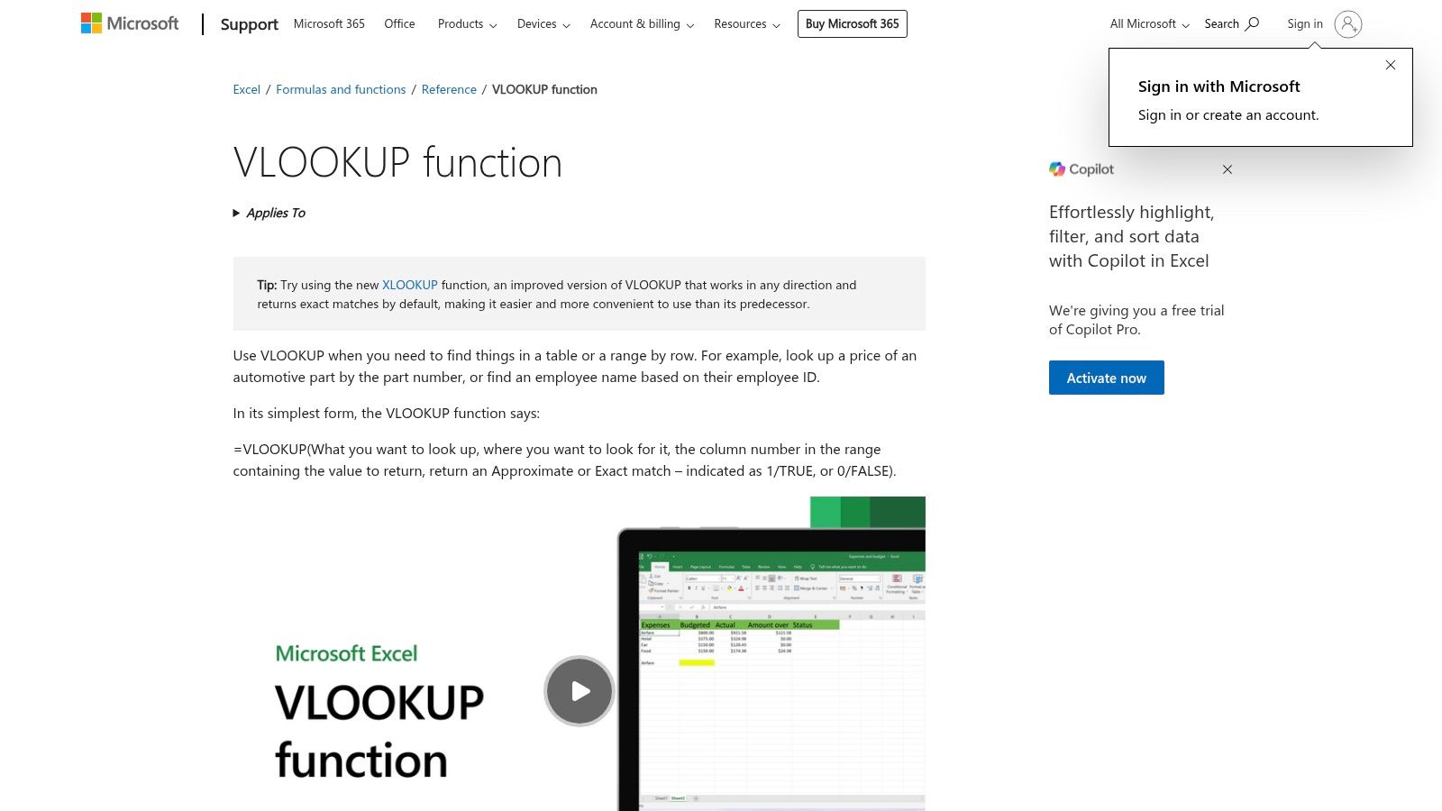 VLOOKUP Function