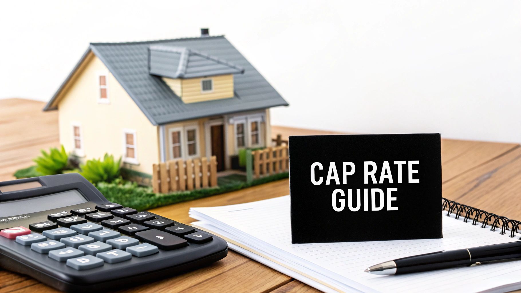 A calculator and pen resting on top of financial documents related to real estate.