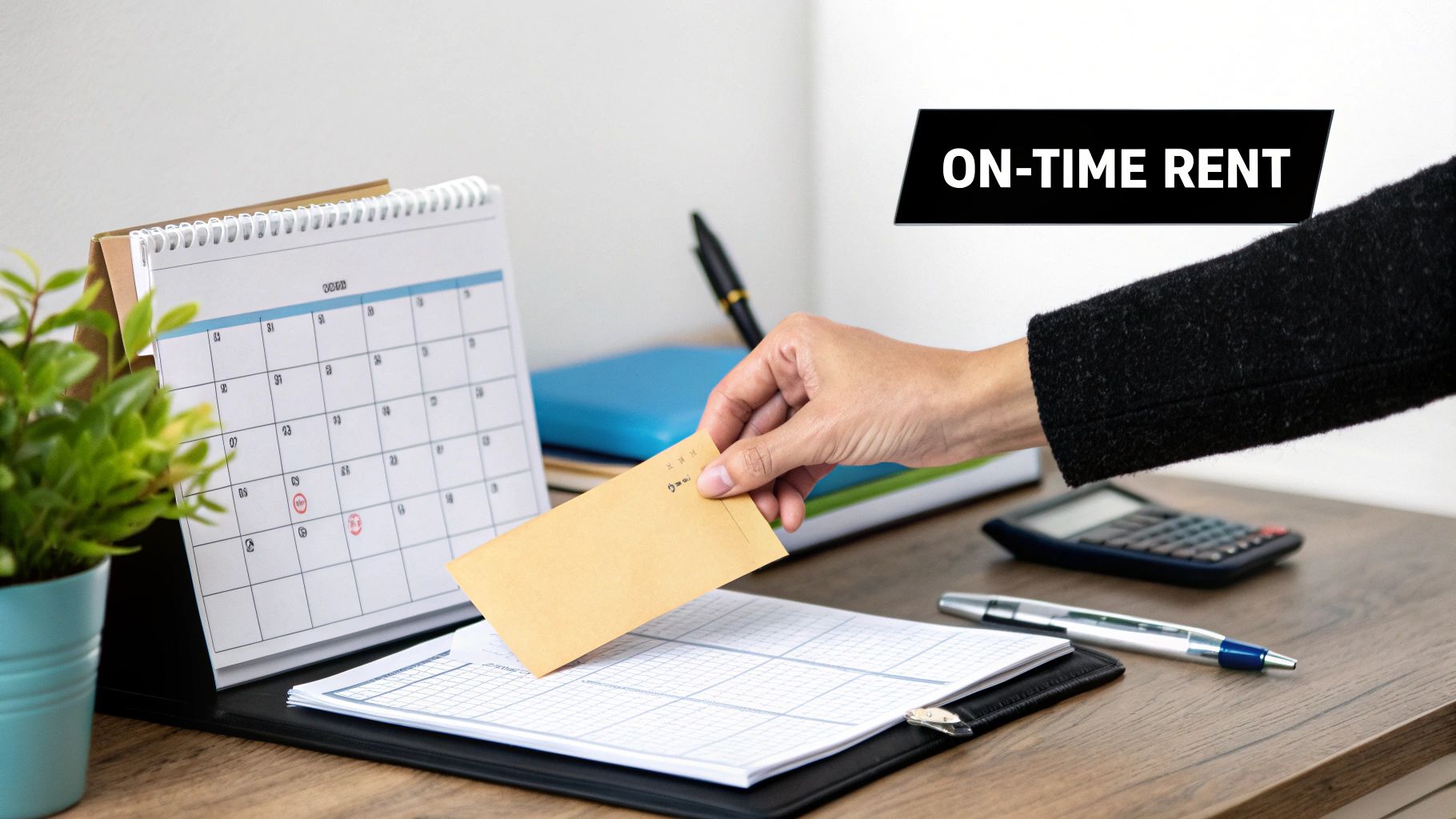 A person's hands holding a set of house keys, symbolizing responsibility and ownership of their rented space.