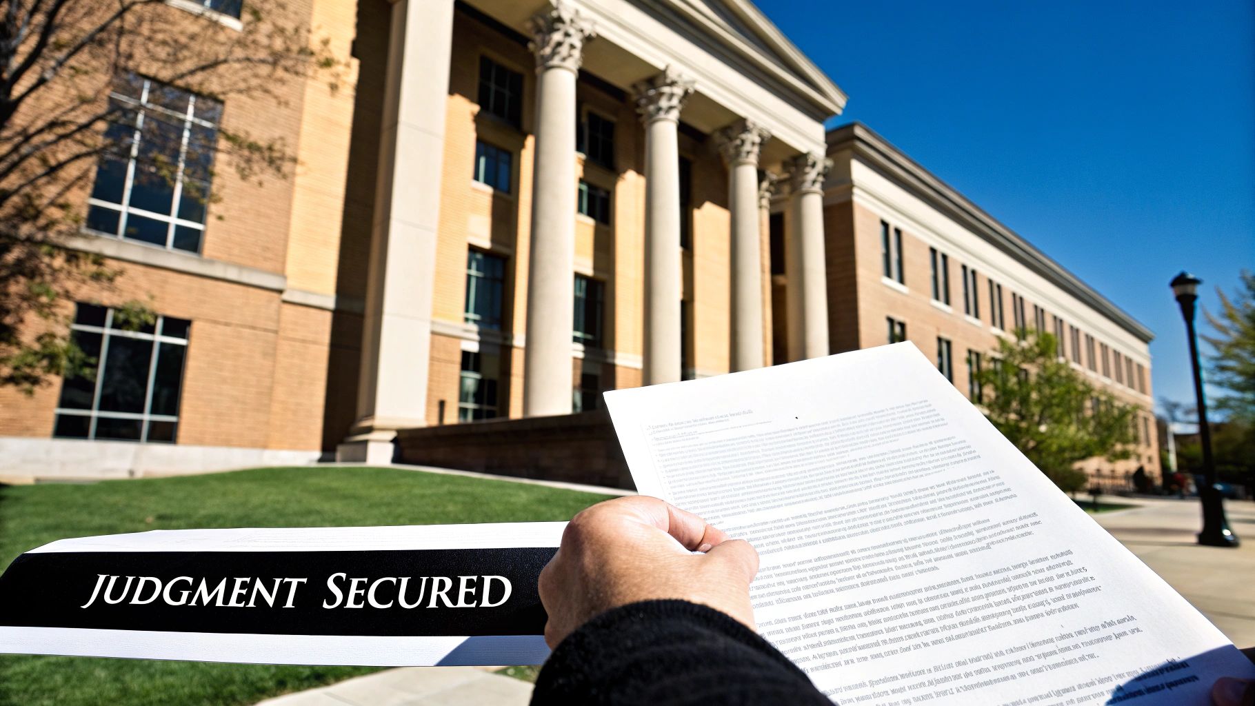 Courtroom gavel on a sound block