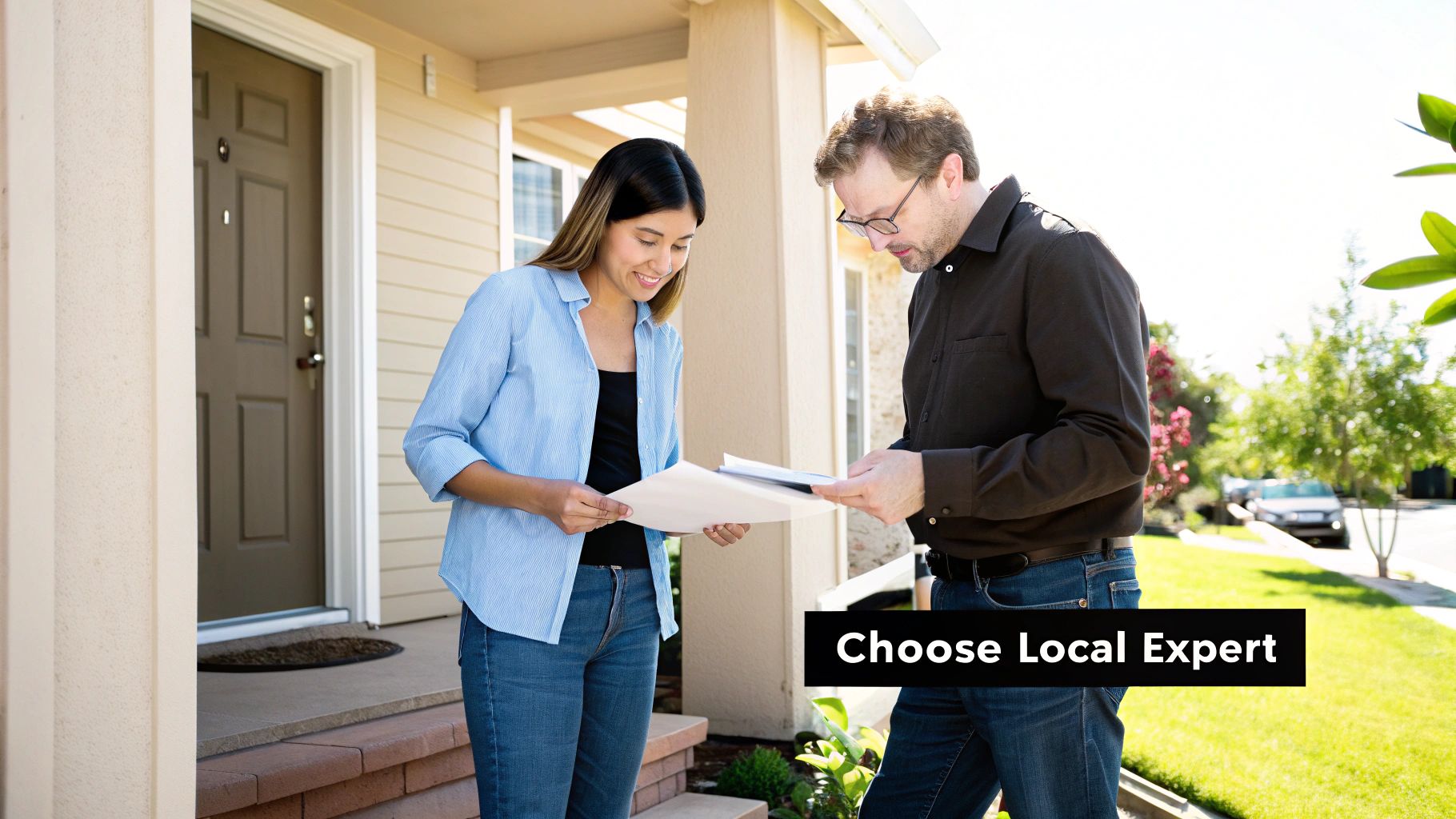 A modern, well-maintained single-family home in a suburban neighborhood, representing a typical rental property in Loma Linda.
