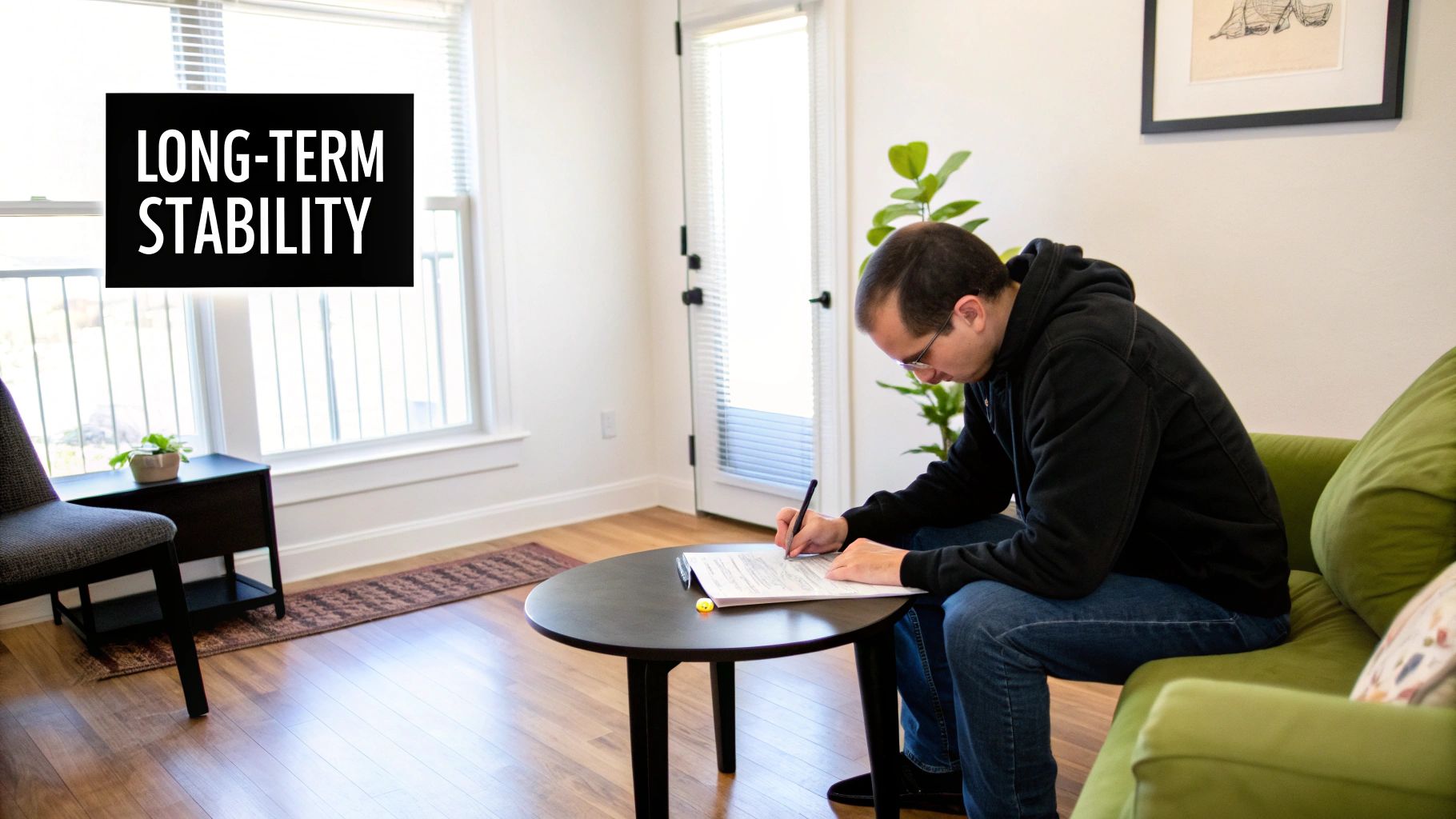 A family enjoying their long-term rental home