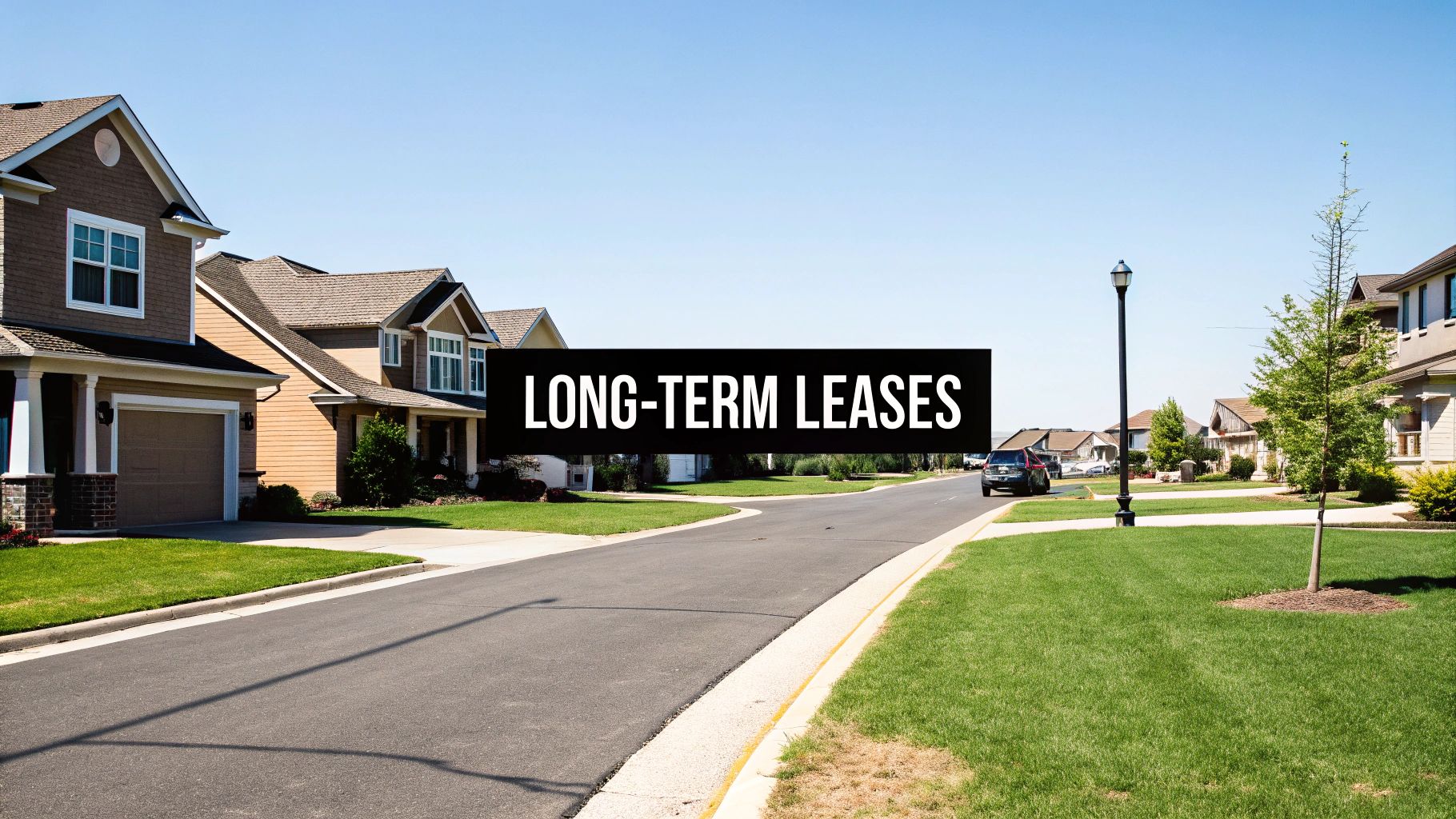 Couple receiving keys to their new long-term rental home from a property manager