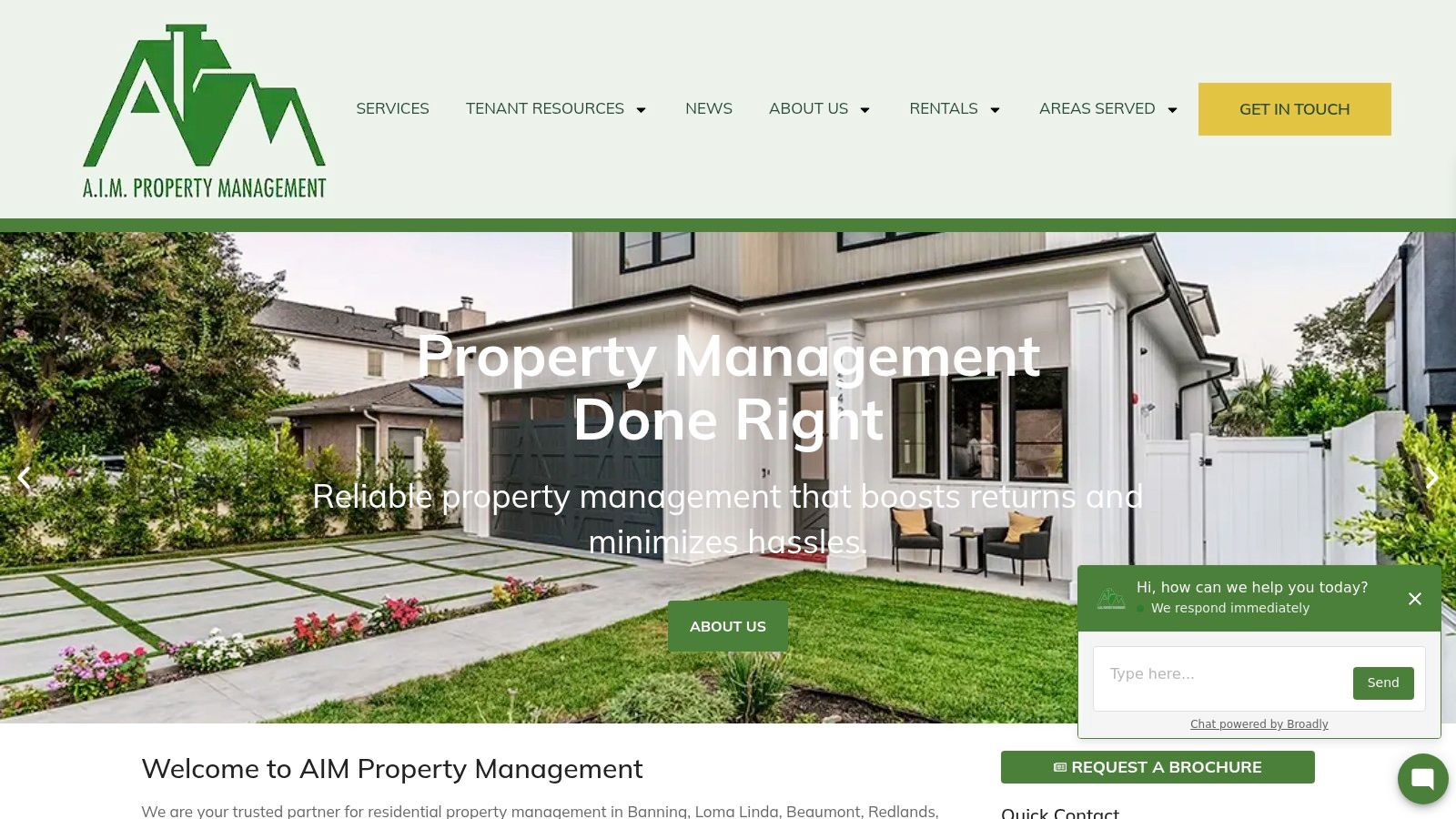AIM PROPERTY MANAGEMENT COMPANY 