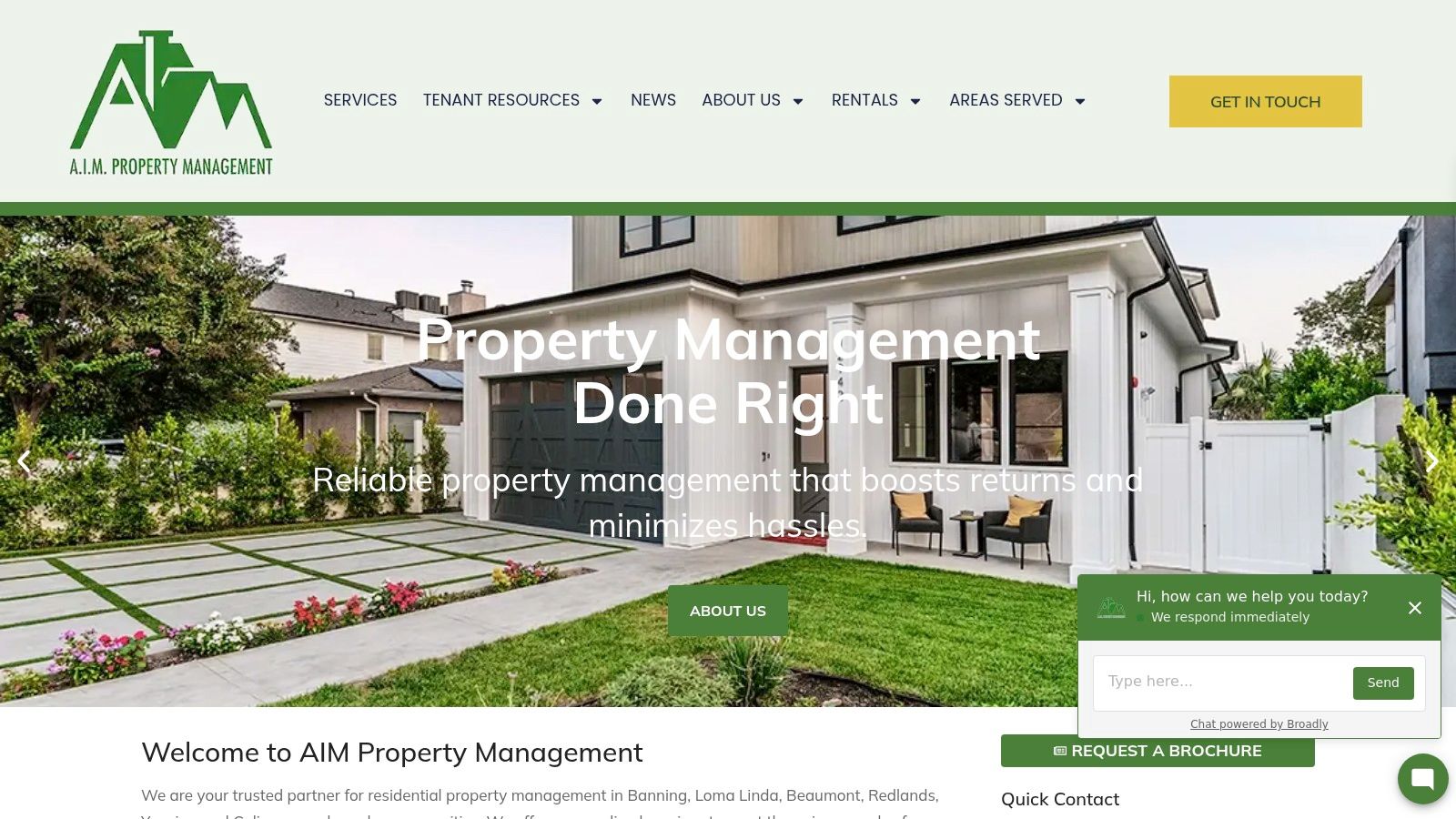 AIM PROPERTY MANAGEMENT COMPANY