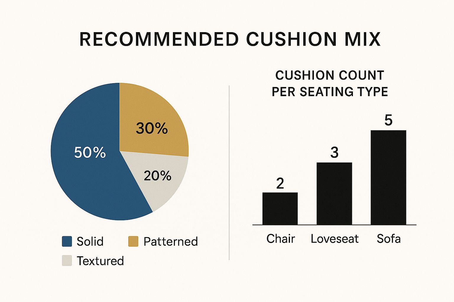 Infographic about how to decorate with cushions