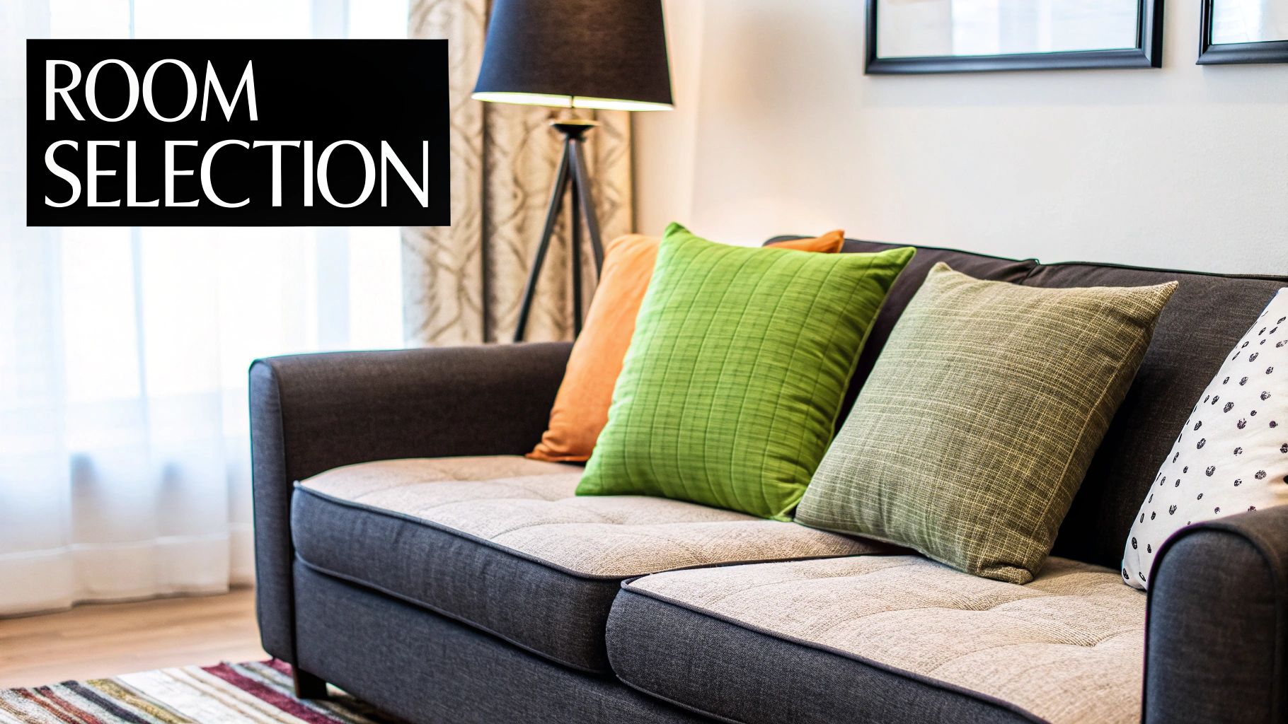Cushions on a sofa