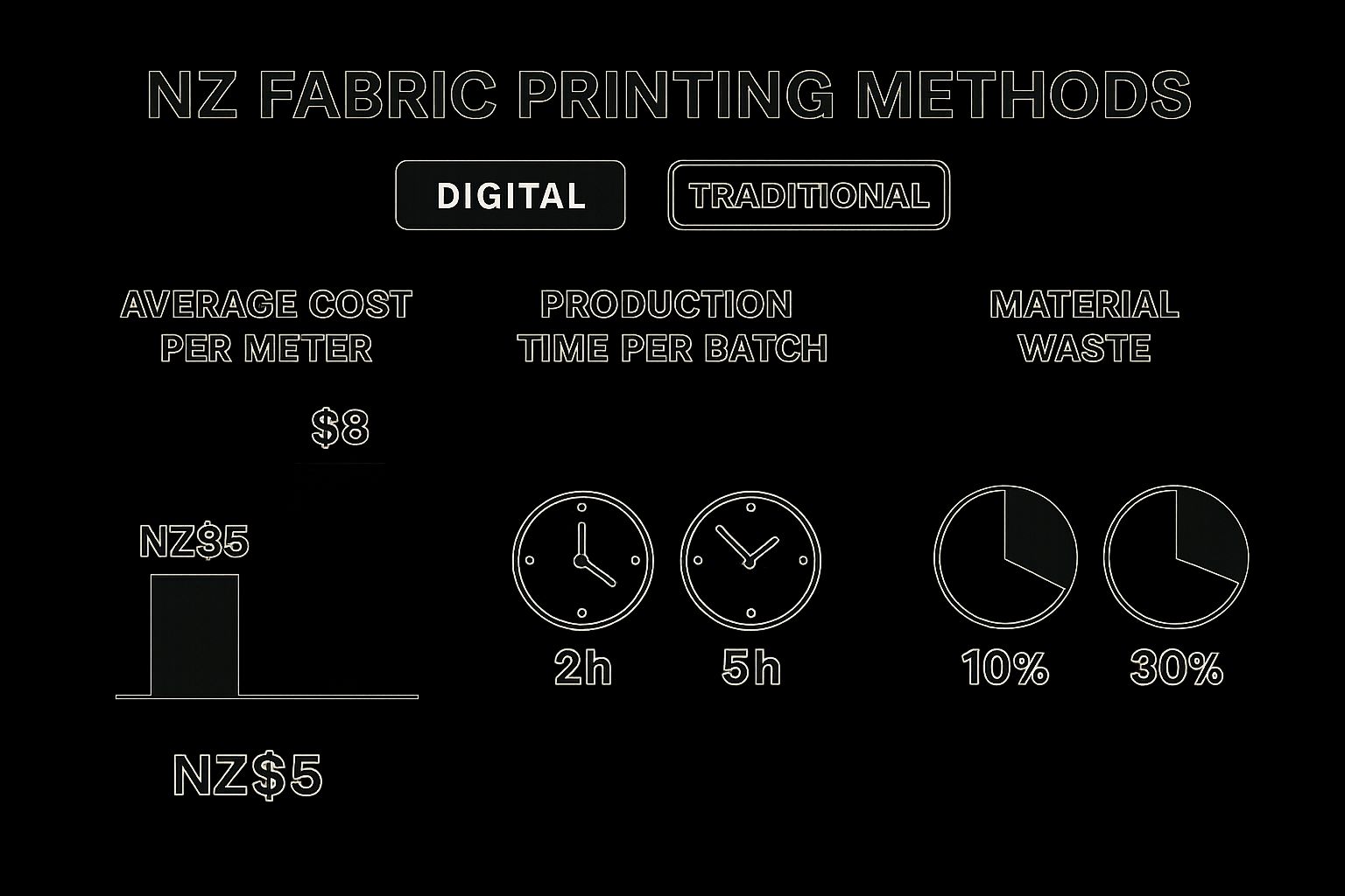 Infographic about digital fabric printing nz