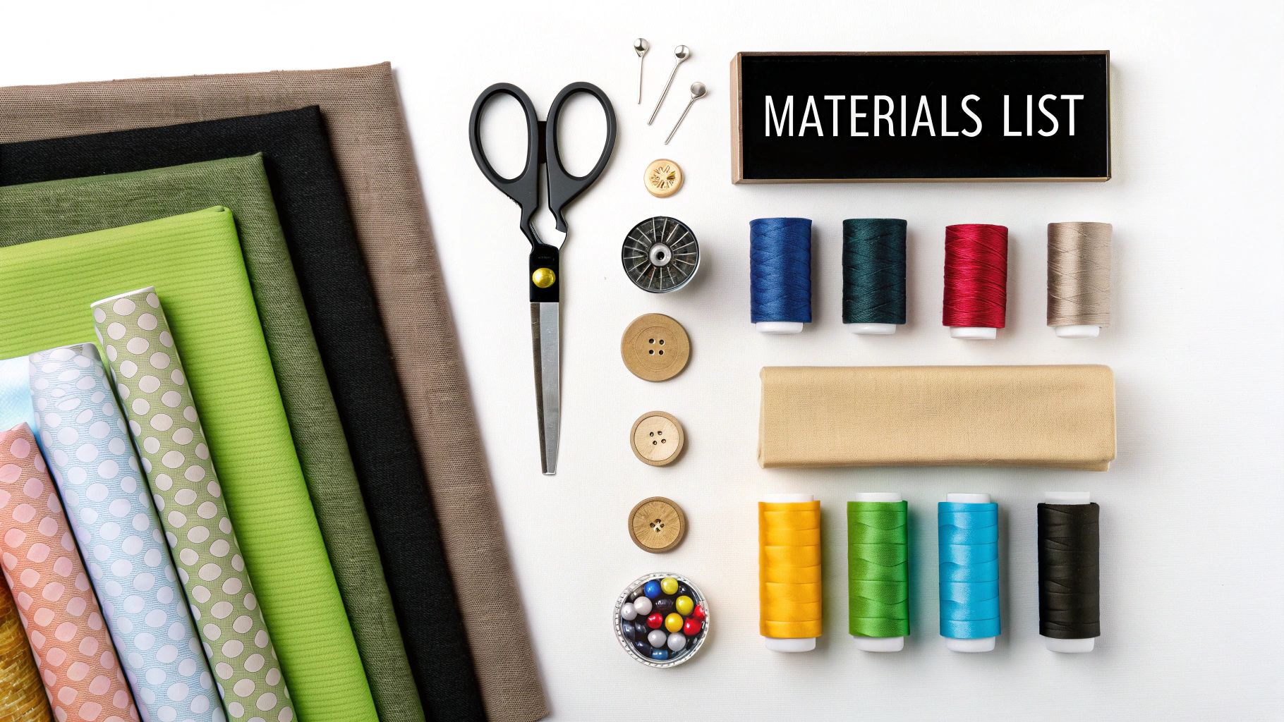 Fabric and sewing tools for cushion covers