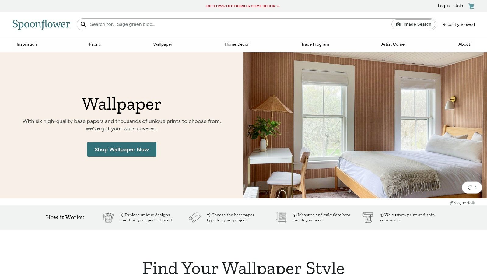 Spoonflower Peel and Stick Removable Wallpaper