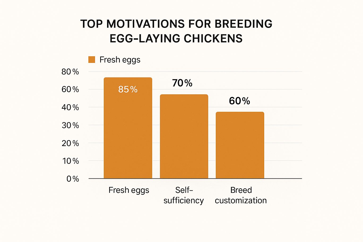 Infographic comparing top motivations for breeding egg-laying chickens
