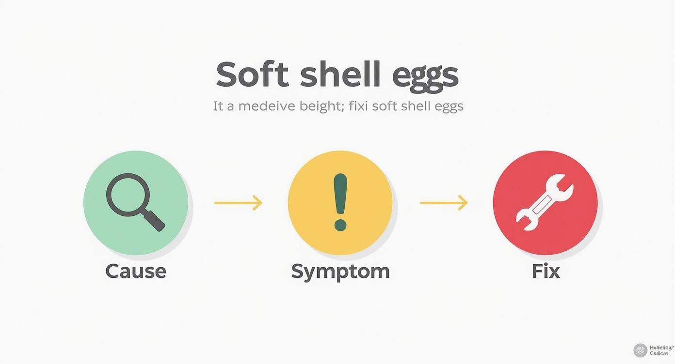 Infographic about chicken laying soft shell eggs