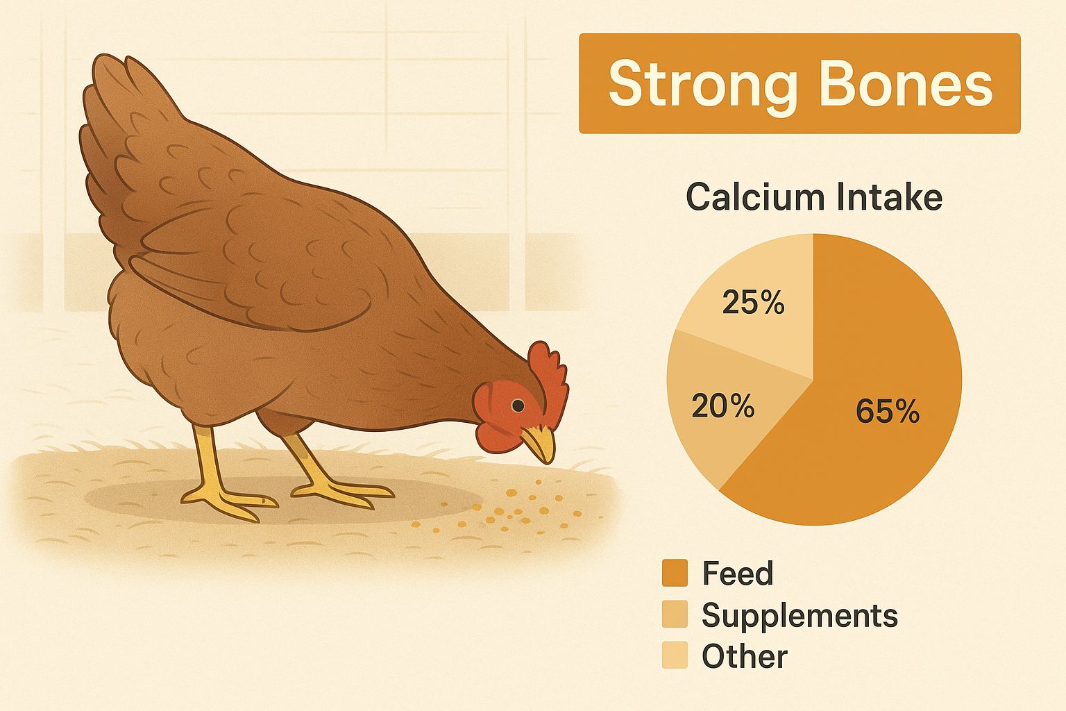 Infographic about high calcium chicken feed