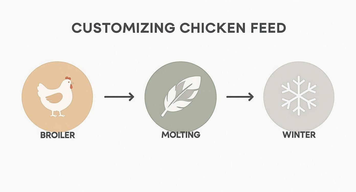 Infographic about homemade chicken feed recipe