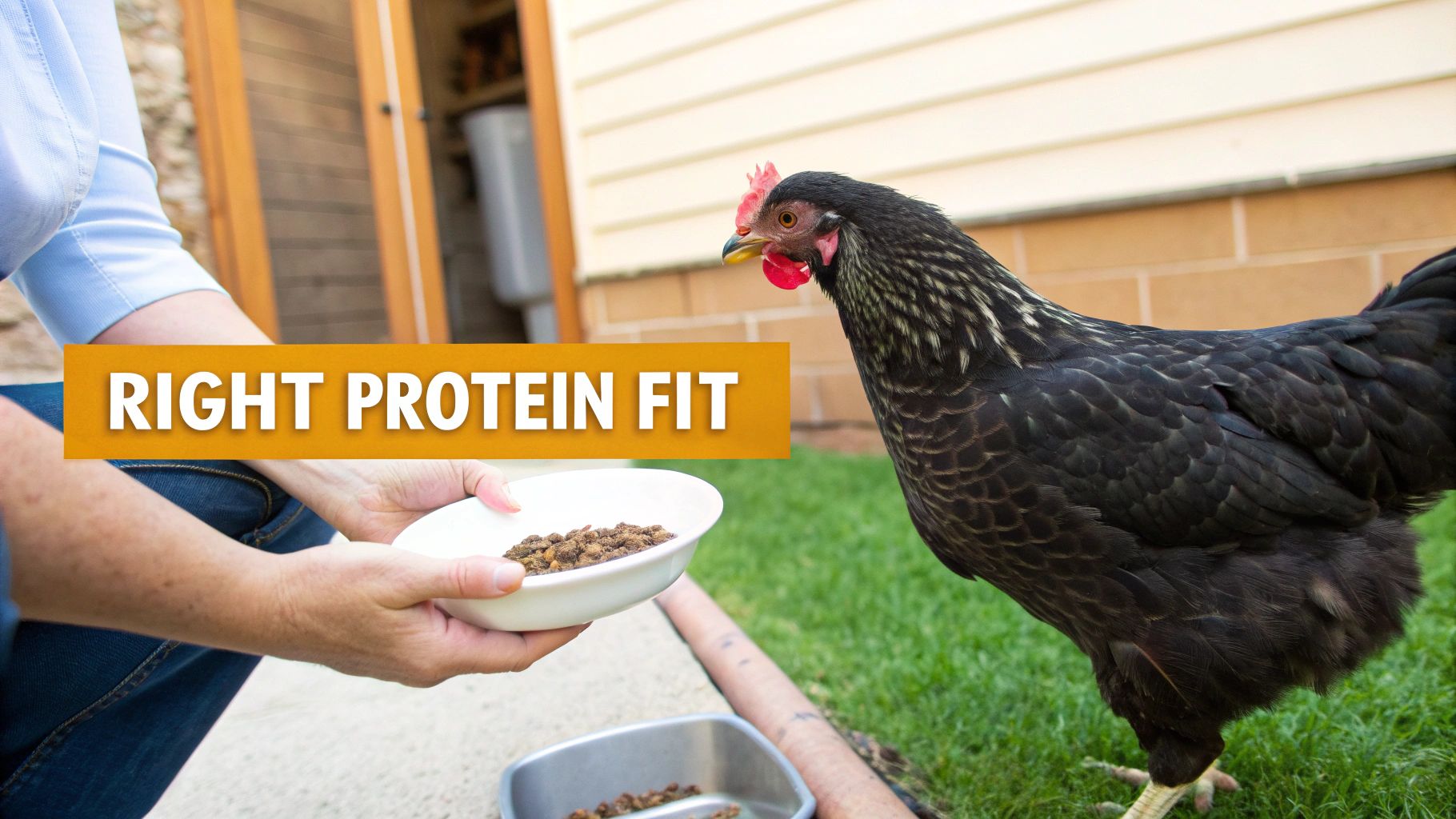 A healthy, vibrant flock of chickens foraging in a grassy, sunlit backyard.