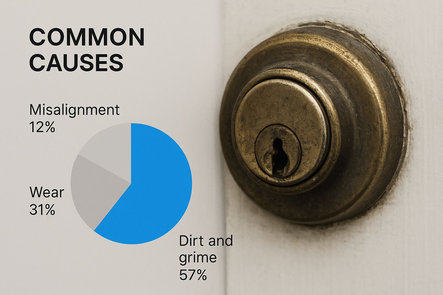 Infographic about jammed door lock