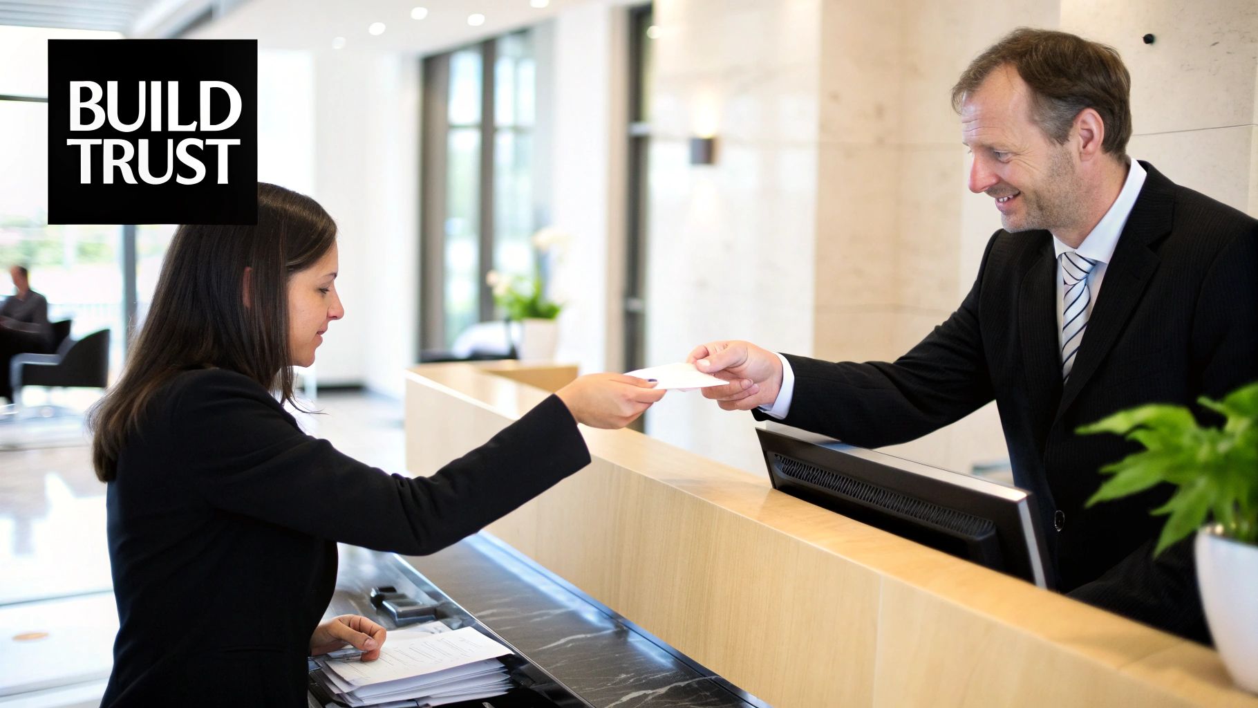 A lawyer reviewing positive client testimonials on a tablet, building trust and authority.