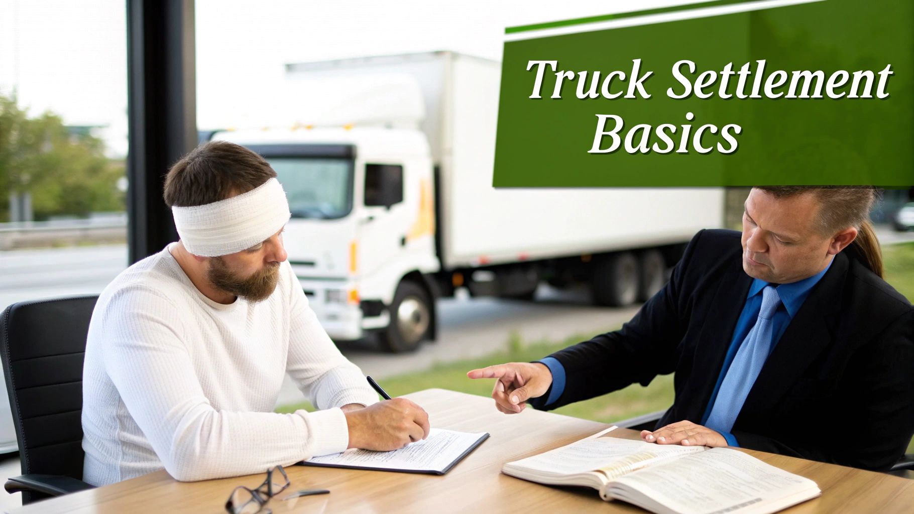 A semi-truck on a highway, representing the commercial trucking industry.