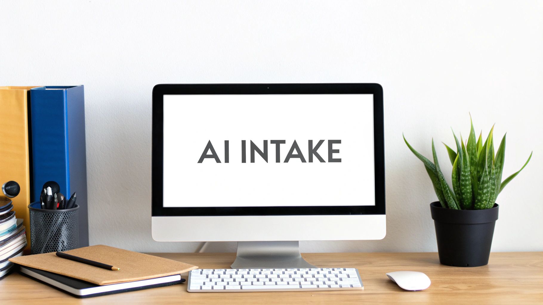 An AI chatbot icon interacting with a client on a smartphone, symbolizing automated client intake for a law firm.