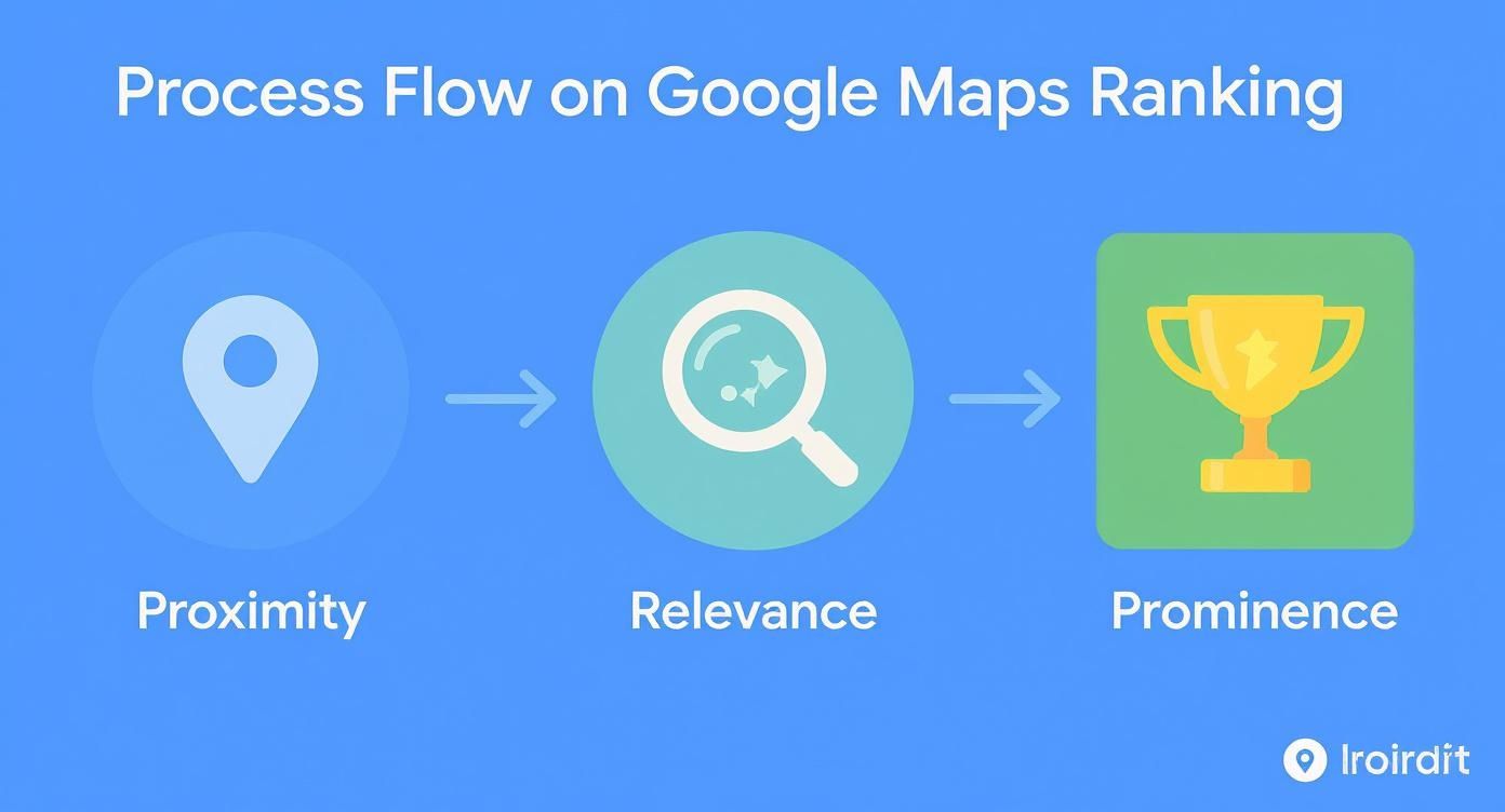 Infographic about how to rank higher on google maps