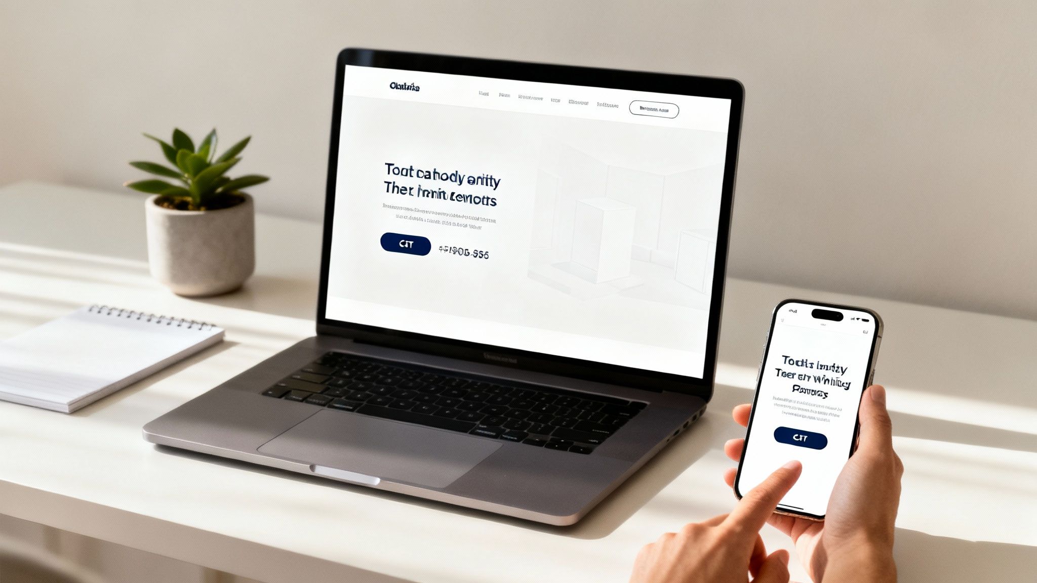 A person happily browsing a website on their phone, showcasing a user-friendly design.