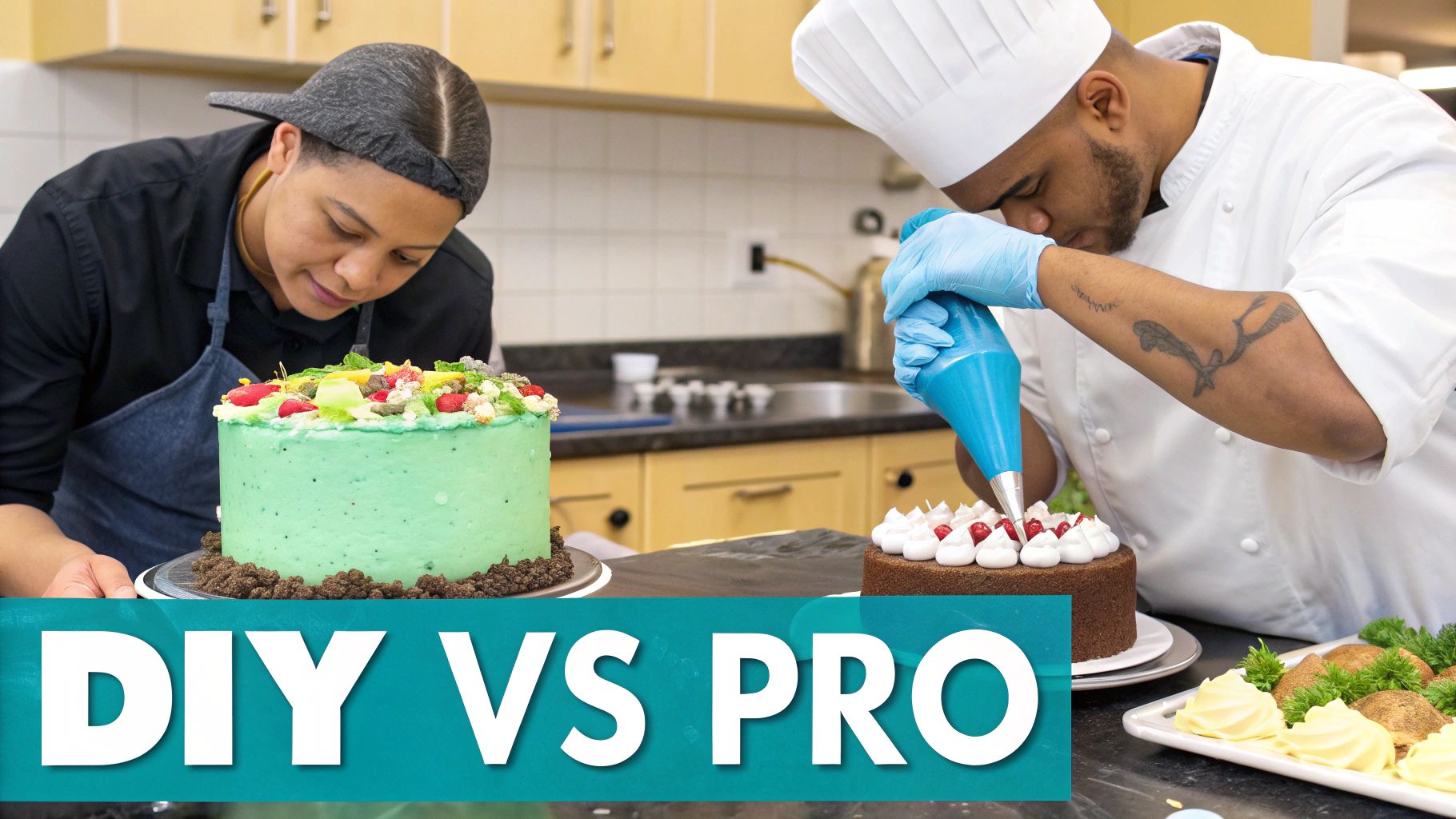 Two signs pointing in different directions, one labeled "DIY" and the other "PRO," symbolizing the choice between building a website yourself or hiring a professional.