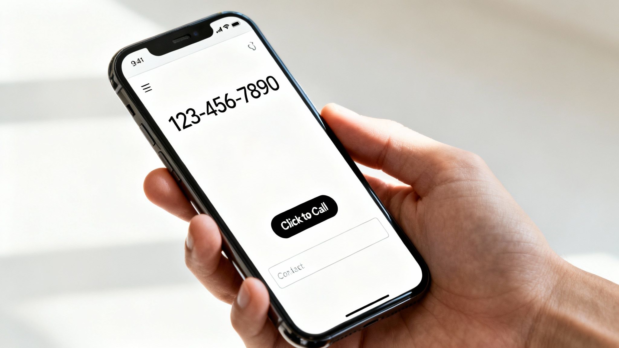 A contact form on a website with a phone number and email address clearly visible.