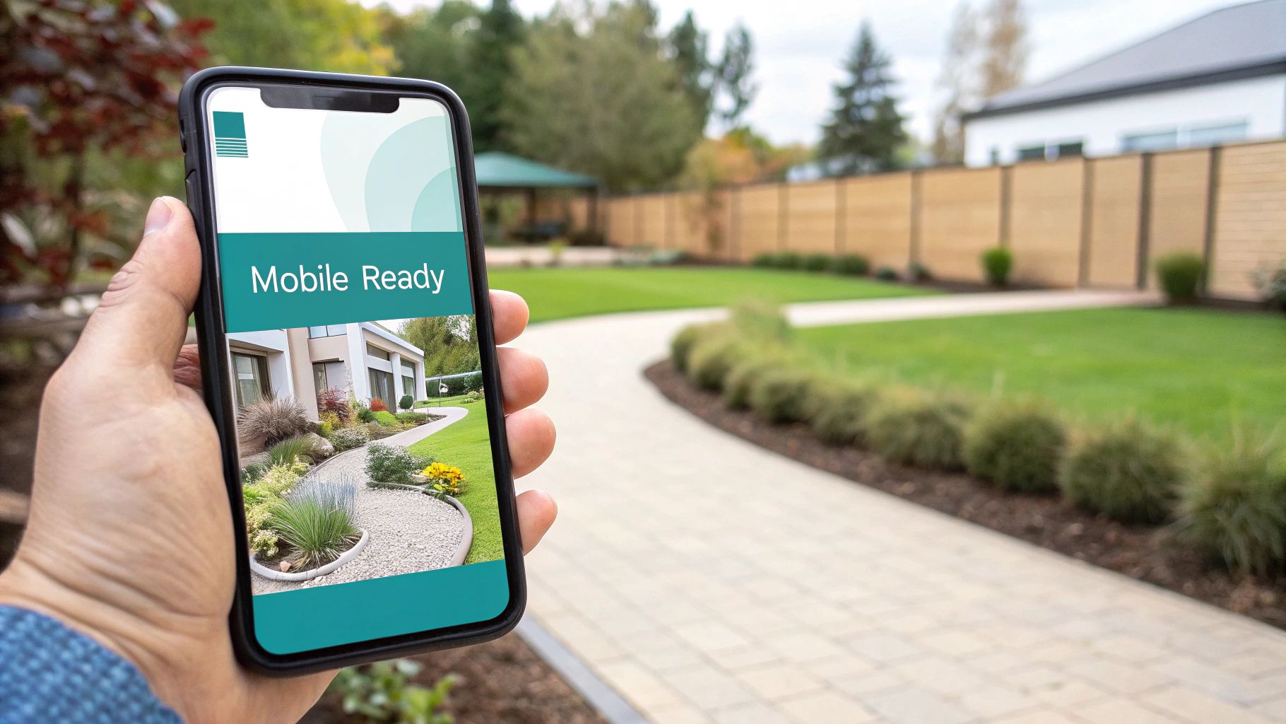 image of a mobile friendly website design for a landscaper in newark ohio