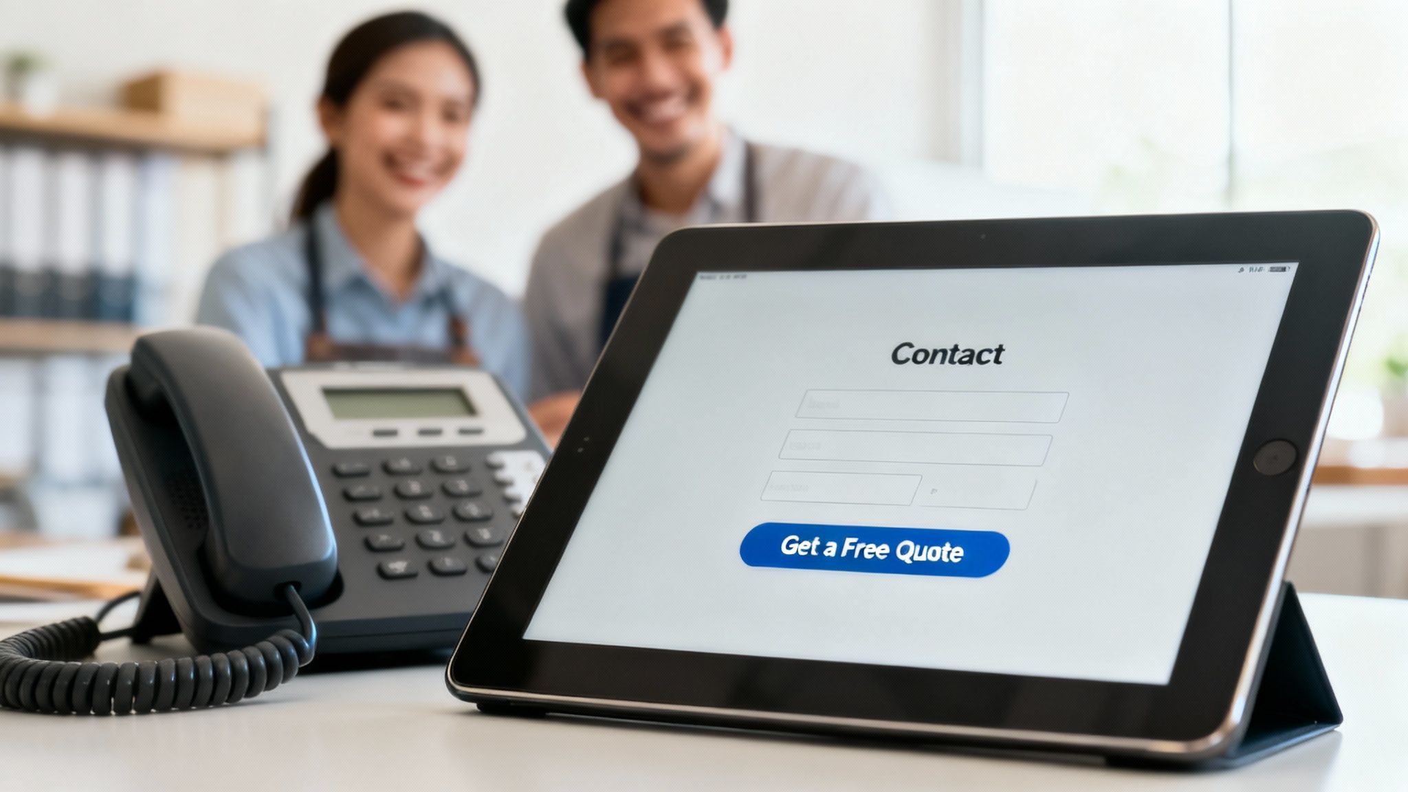 A bright, unmissable 'Get a Quote' button on a website, demonstrating a clear call to action.