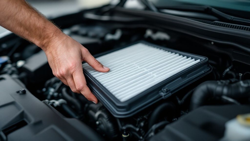 A dirty car air filter