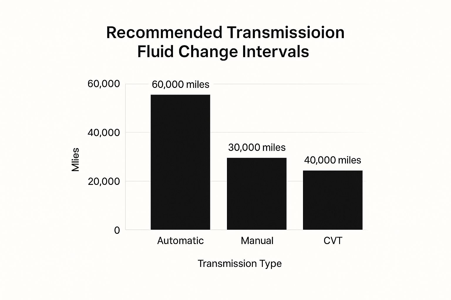 Infographic about when to change transmission fluid