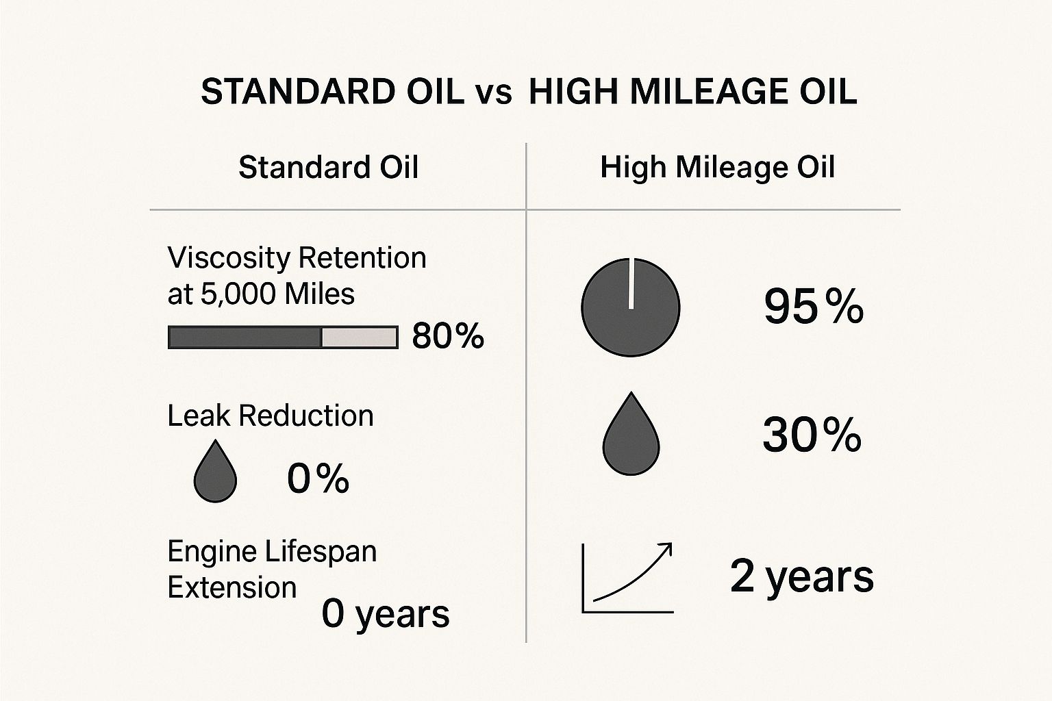 Infographic about high mileage oil change