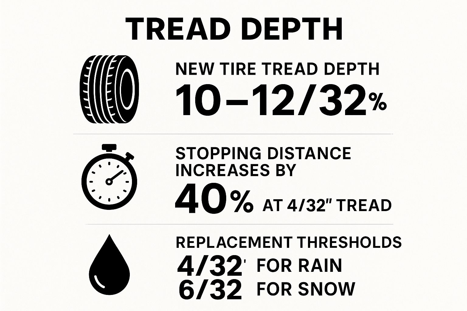 Infographic showing key data about Tread Depth Monitoring