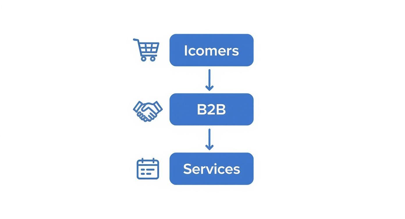 עץ החלטה לבחירת פעולת המרה בקמפיין CPA לפי סוג העסק: איקומרס, B2B ושירותים