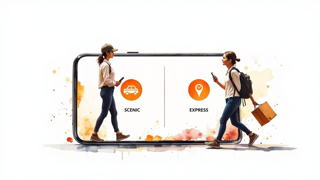 A person using a smartphone to order Indian food online, with an inviting dish visible on the screen.