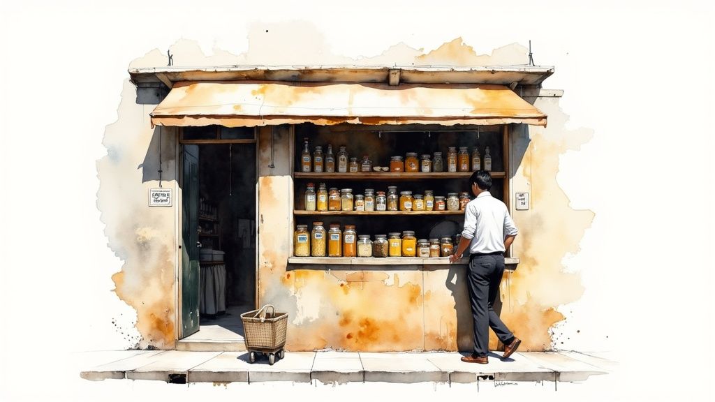 A colourful array of various Indian spices in bowls.