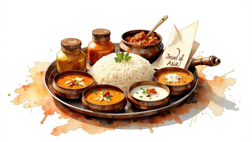 An assortment of authentic Indian dishes from Jewel of Asia