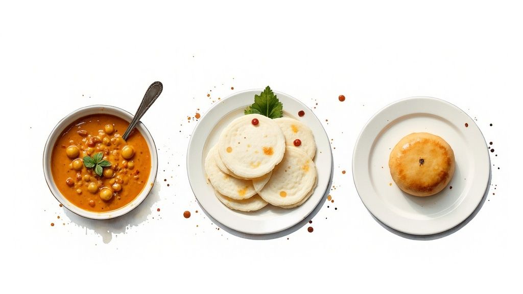 Urad dal being cooked in a pan