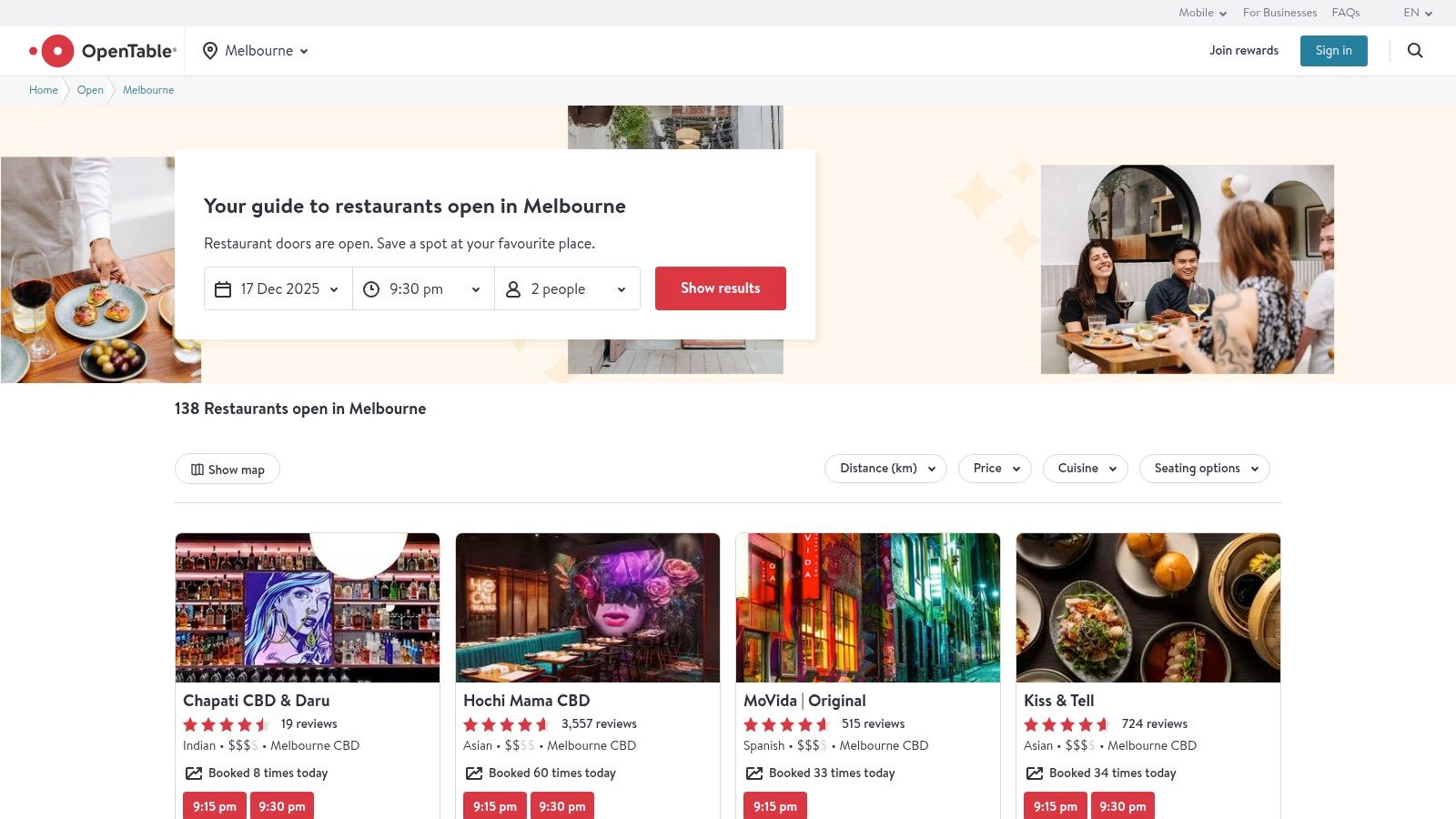 OpenTable Australia (Melbourne)