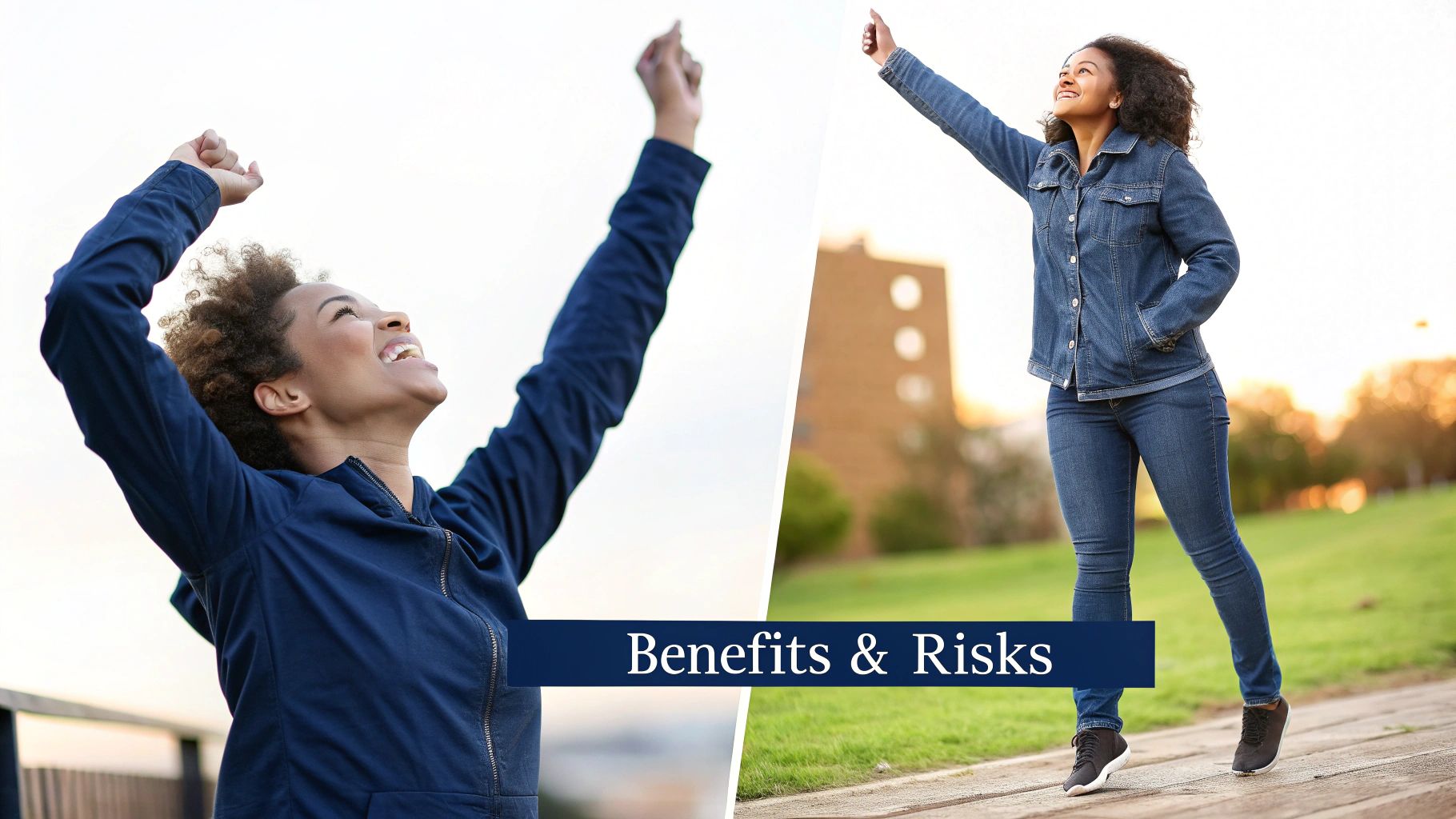 A woman enjoys a healthy meal in a bright, modern kitchen, looking happy and energetic.