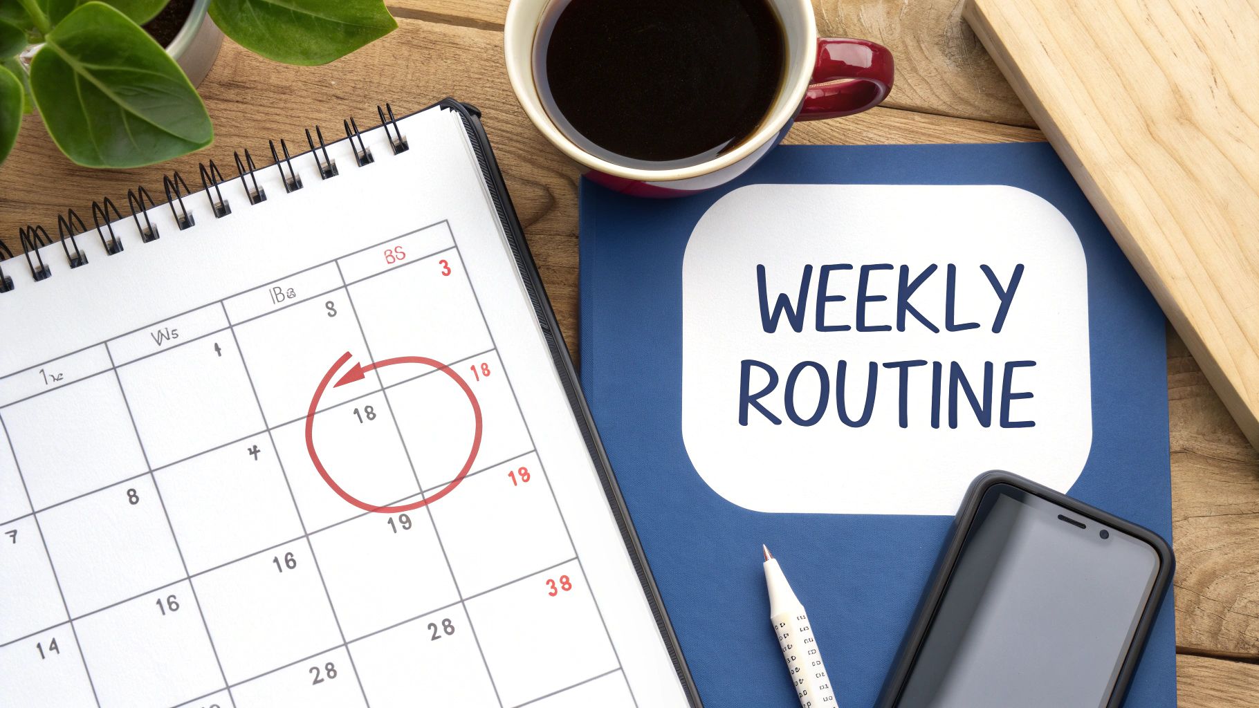 A person marking a calendar to create a consistent semaglutide schedule.