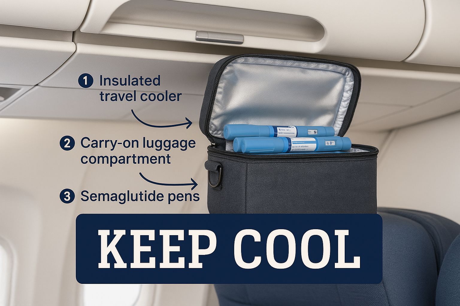 Infographic about how to travel with semaglutide