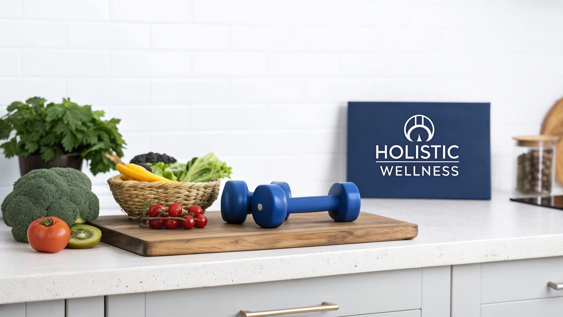 A vibrant salad and a pair of running shoes, symbolizing the integration of healthy eating and exercise with medical treatment.